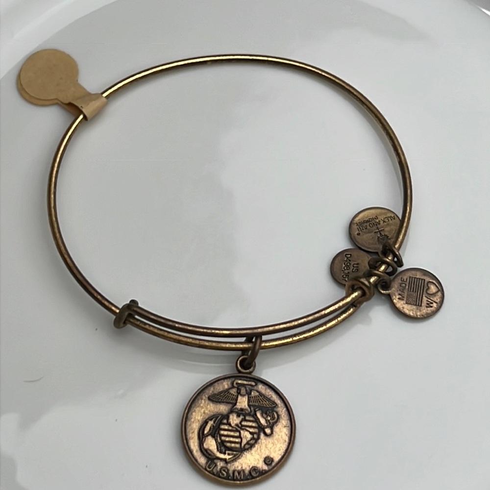Alex and Ani Rafaleian Gold US Marine Corp Bracelet